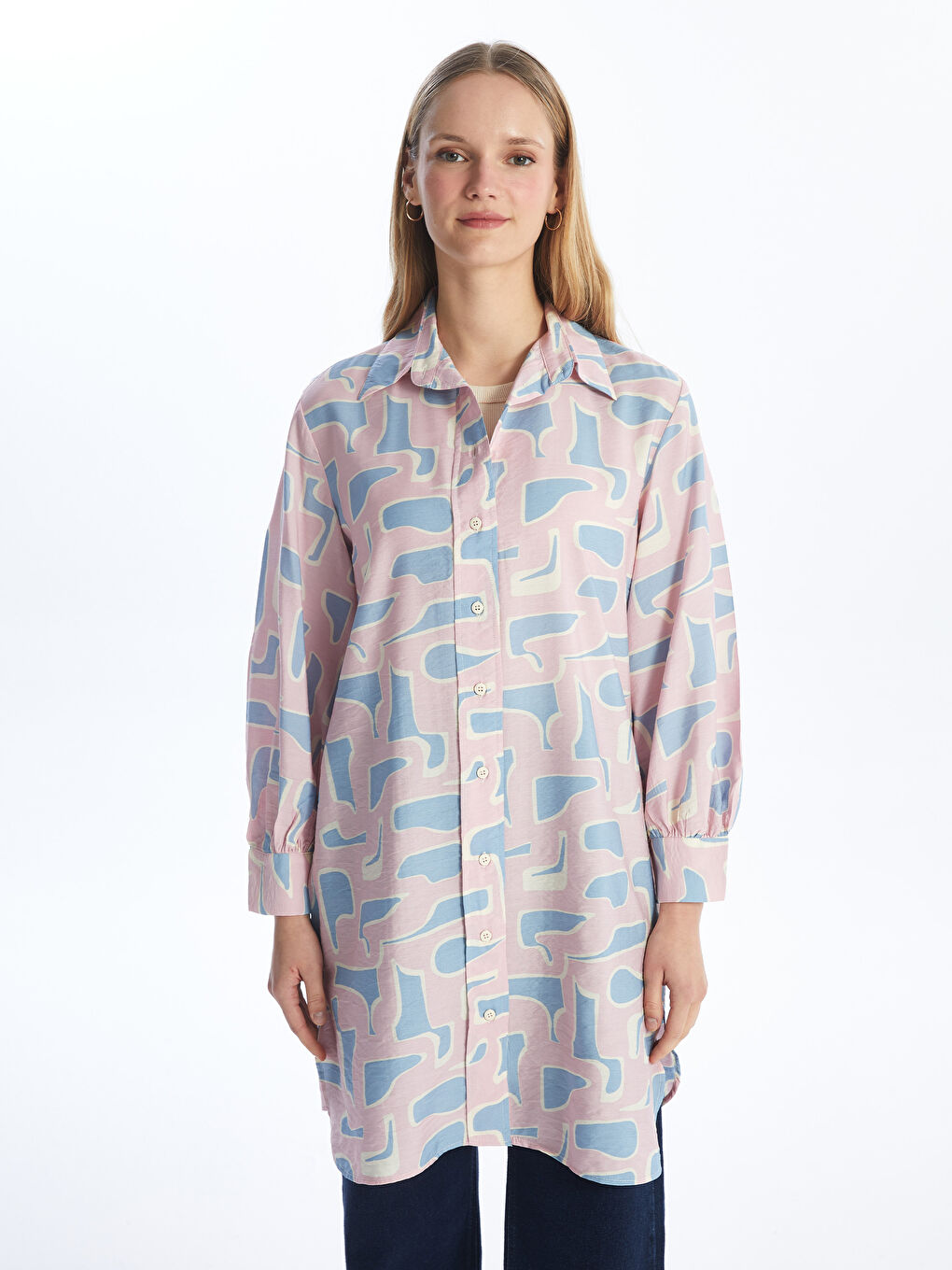 Patterned Women's Shirt Tunic