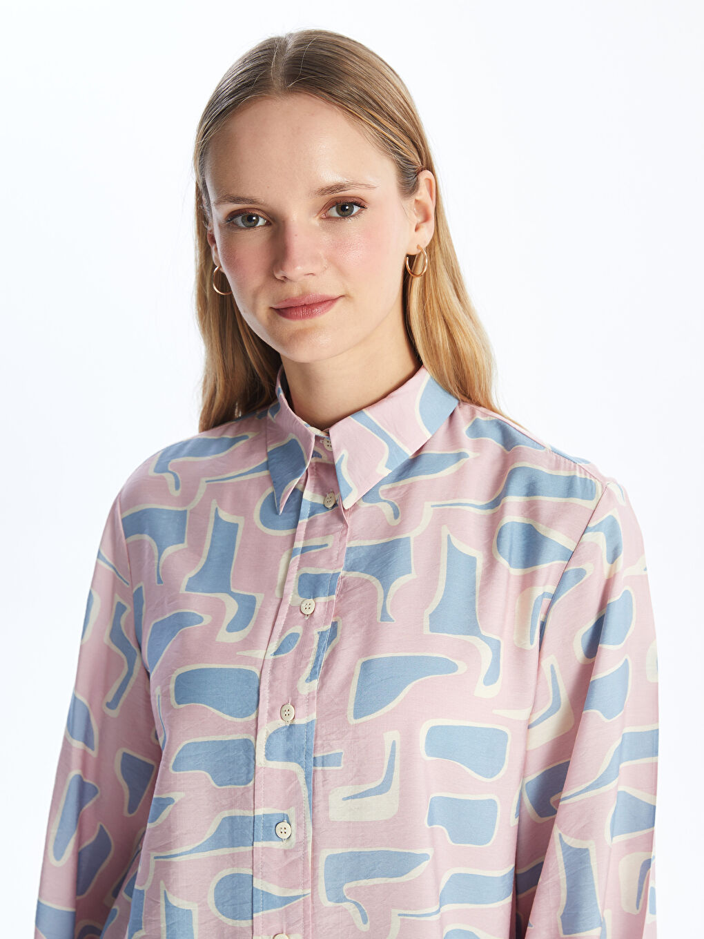 Patterned Women's Shirt Tunic-1