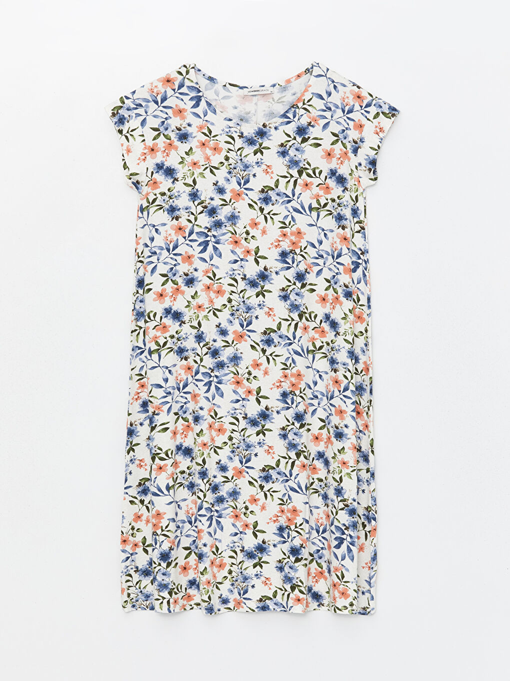 Crew Neck Patterned Short Sleeve Women's Dress -S4GY75Z8-F9C