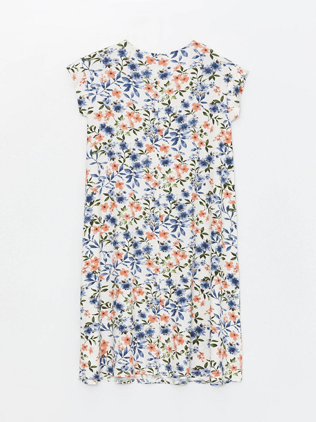 Crew Neck Patterned Short Sleeve Women's Dress -S4GY75Z8-F9C