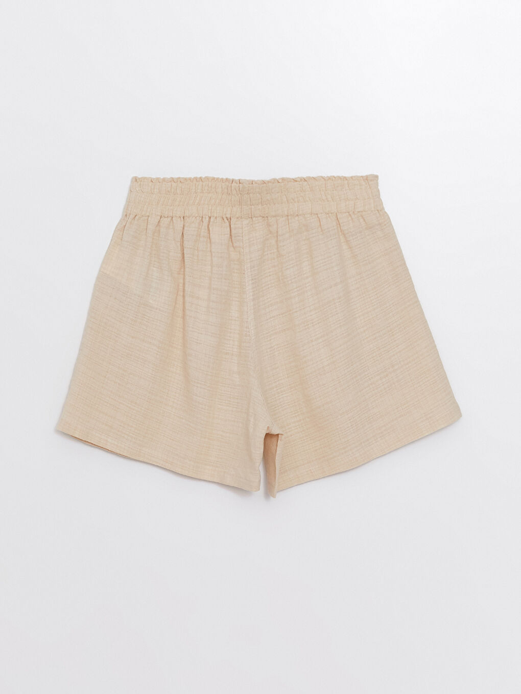 Bej Beli Lastikli Kadın Şort Pijama Altı