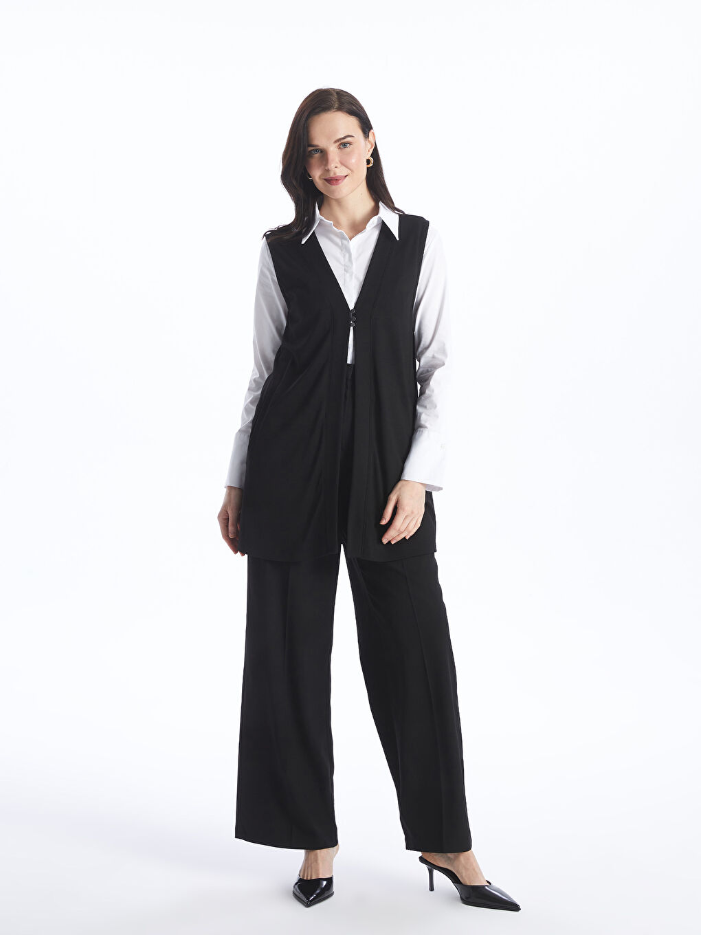 V Neck Regular Women's Vest -S4H067Z8-CVL