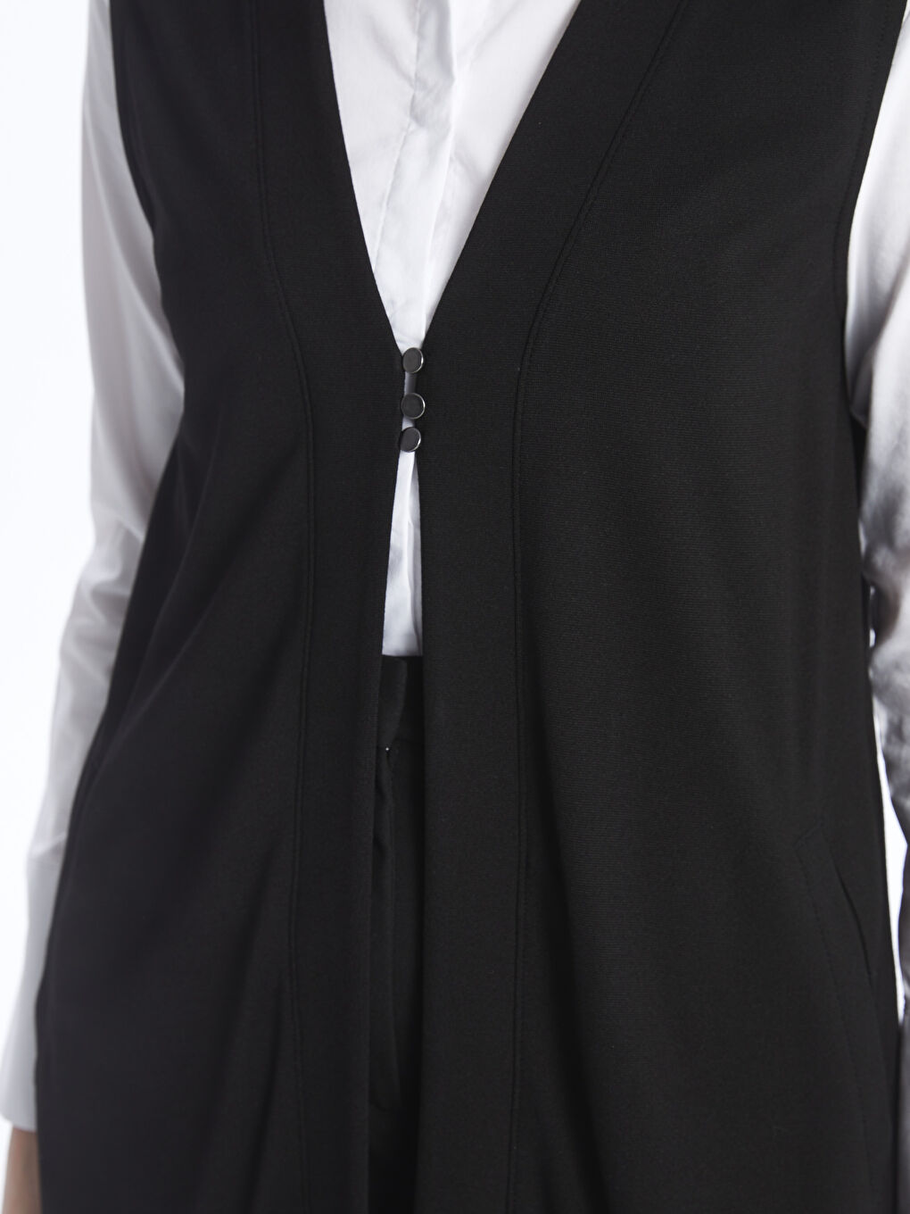 V Neck Regular Women's Vest -S4H067Z8-CVL