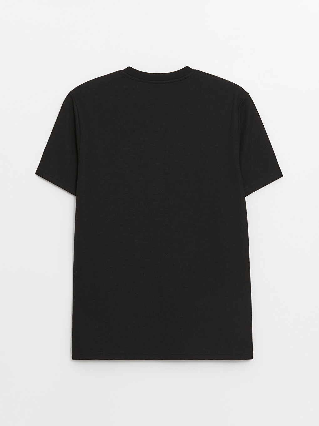 Siyah Bisiklet Yaka Kısa Kollu Erkek Tişört-6