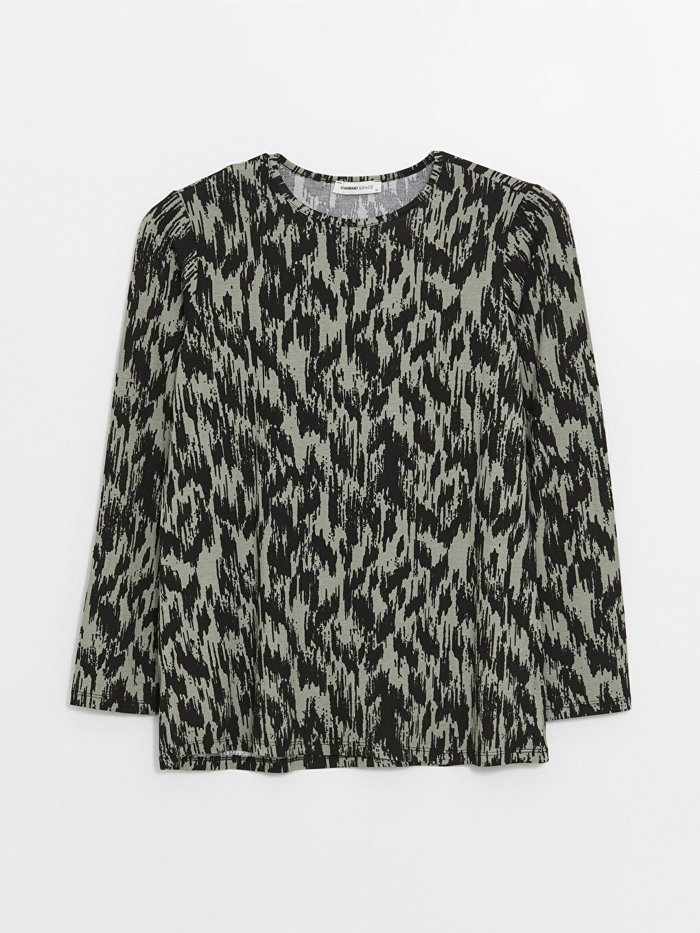 Crew Neck Patterned Long Sleeve Women's T-shirt -S4H107Z8-LRF