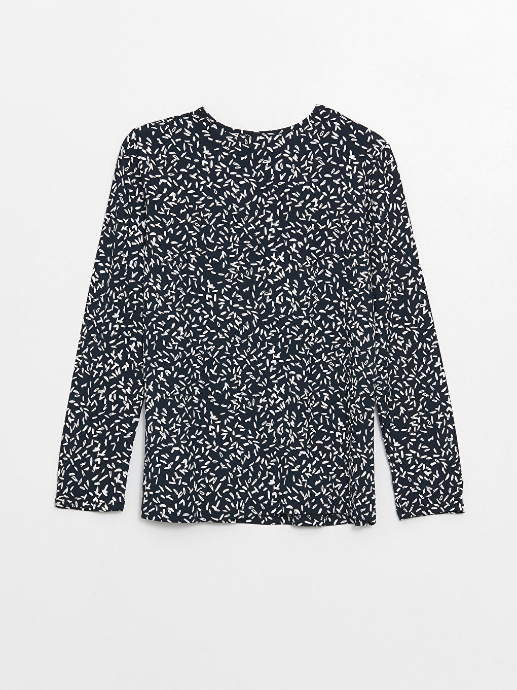 Crew Neck Patterned Long Sleeve Women's T-shirt -S4H107Z8-LSJ