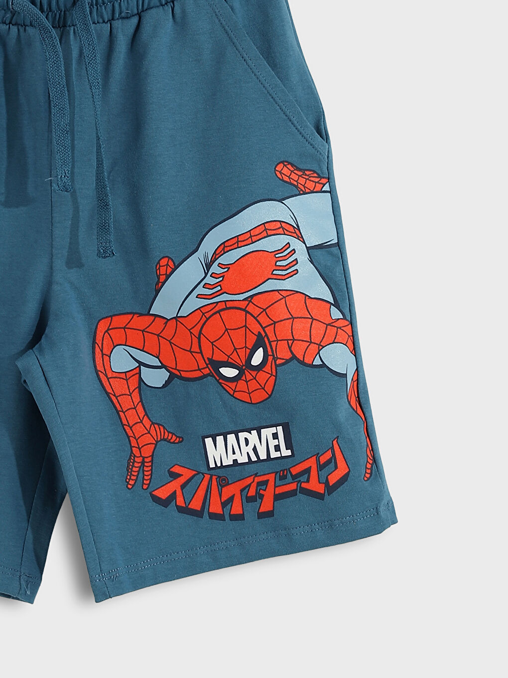 Crew Neck Spider-Man Printed Short Sleeve Boys' T-Shirt and Shorts-11