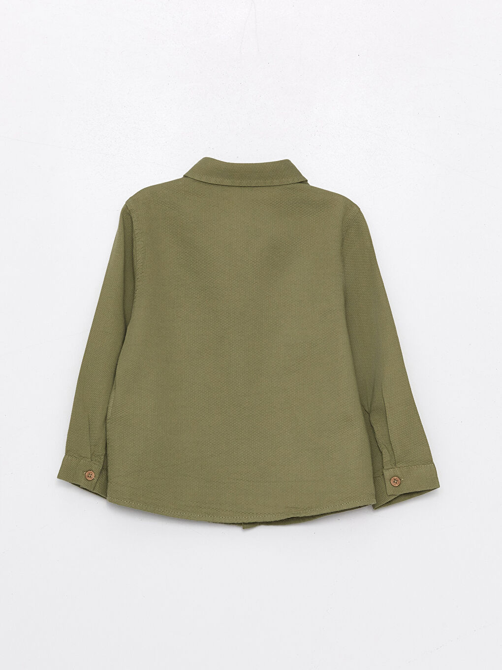 Yeşil Bisiklet Yaka Uzun Kollu Basic Erkek Bebek Gömlek-1