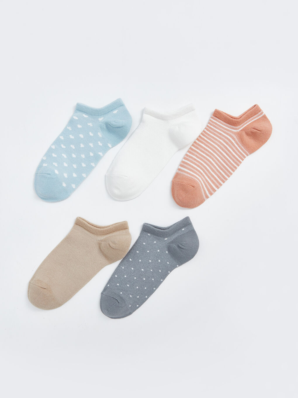 Patterned Women's Trainer Socks 5 Pack -S4H175Z8-G2E