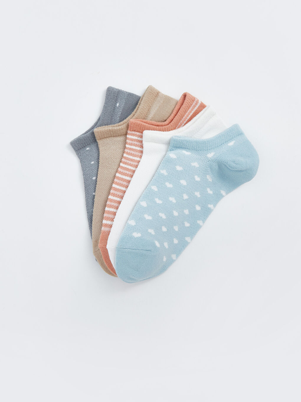 Patterned Women's Trainer Socks 5 Pack -S4H175Z8-G2E