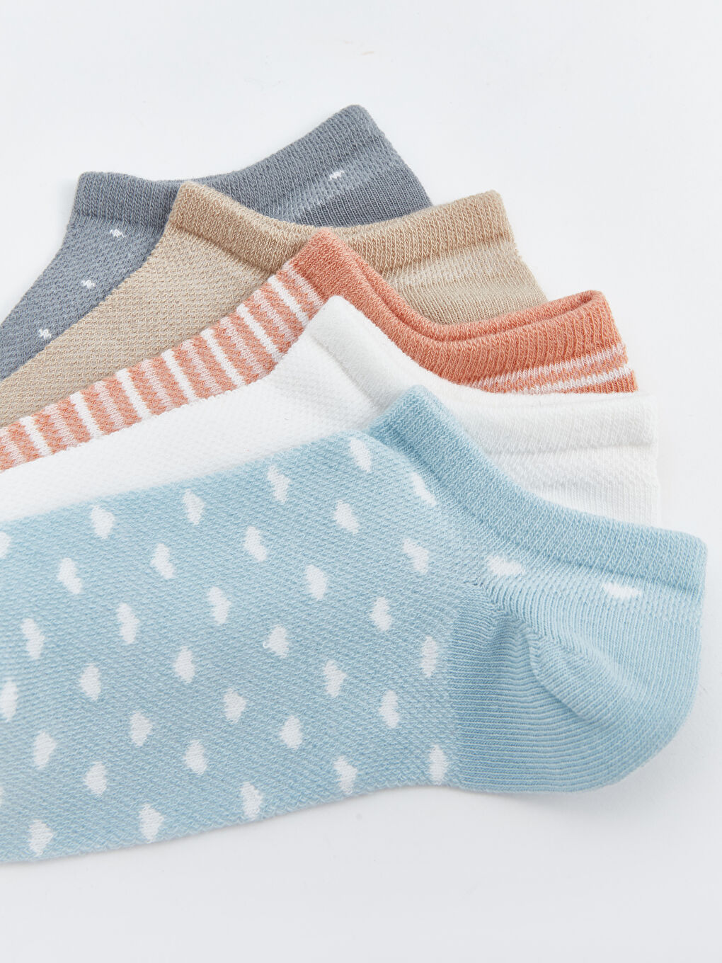 Patterned Women's Trainer Socks 5 Pack -S4H175Z8-G2E