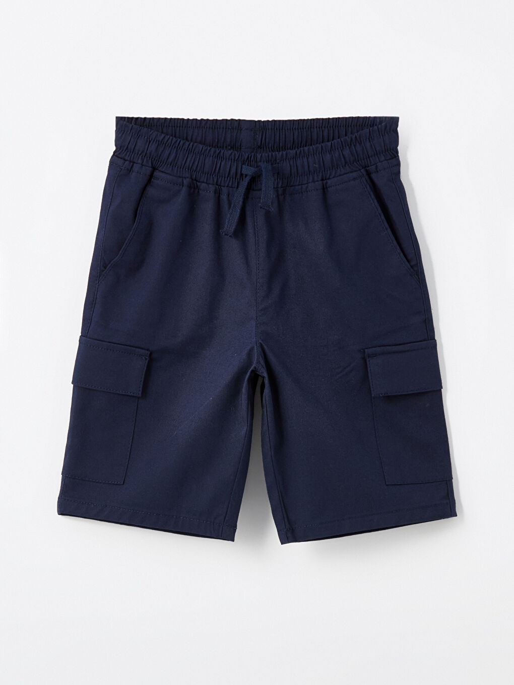 Lacivert Beli Lastikli Erkek Çocuk Kargo Şort
