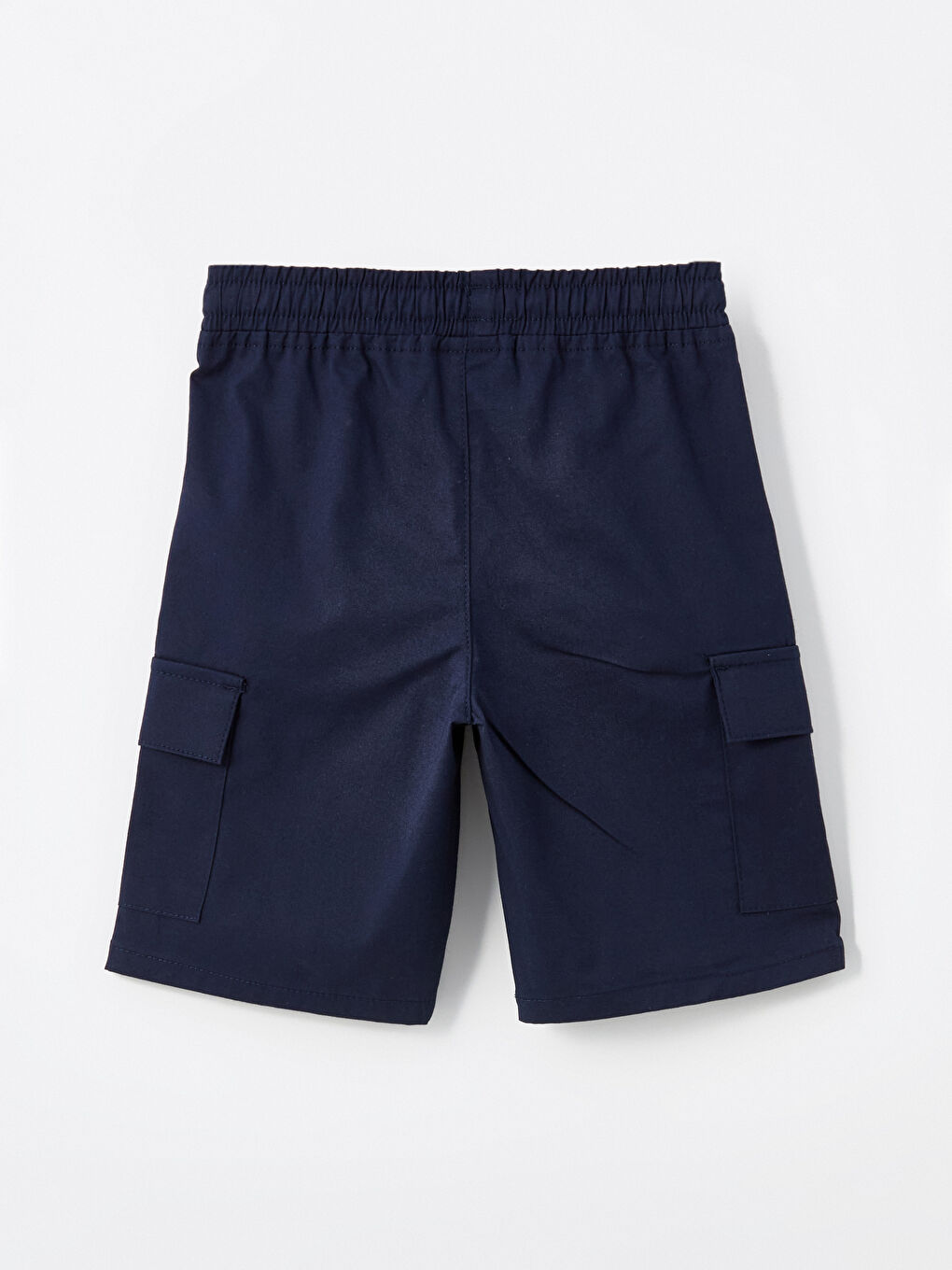 Lacivert Beli Lastikli Erkek Çocuk Kargo Şort-1