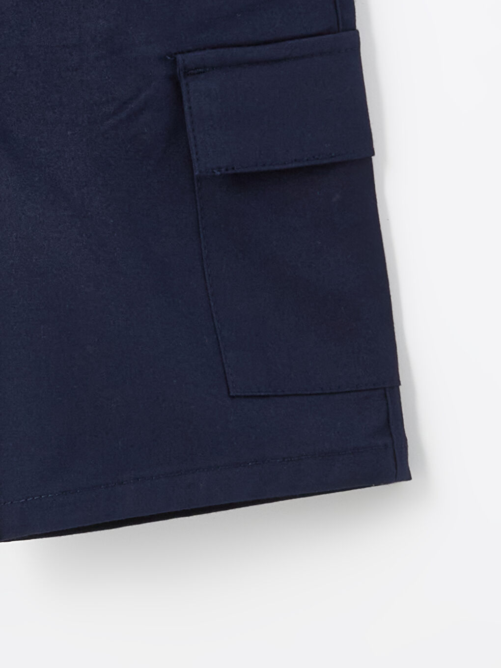 Lacivert Beli Lastikli Erkek Çocuk Kargo Şort-2