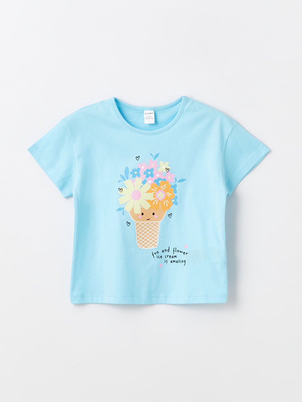 Crew Neck Printed Short Sleeve Baby Girl T-Shirt, Pack of 2 -S4H187Z1-QWT