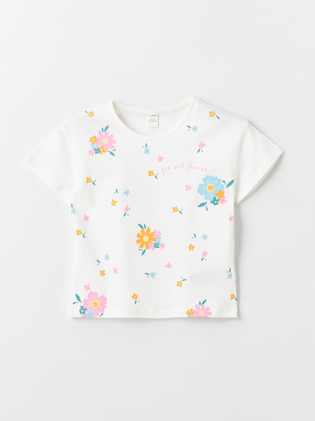 Crew Neck Printed Short Sleeve Baby Girl T-Shirt, Pack of 2 -S4H187Z1-QWT