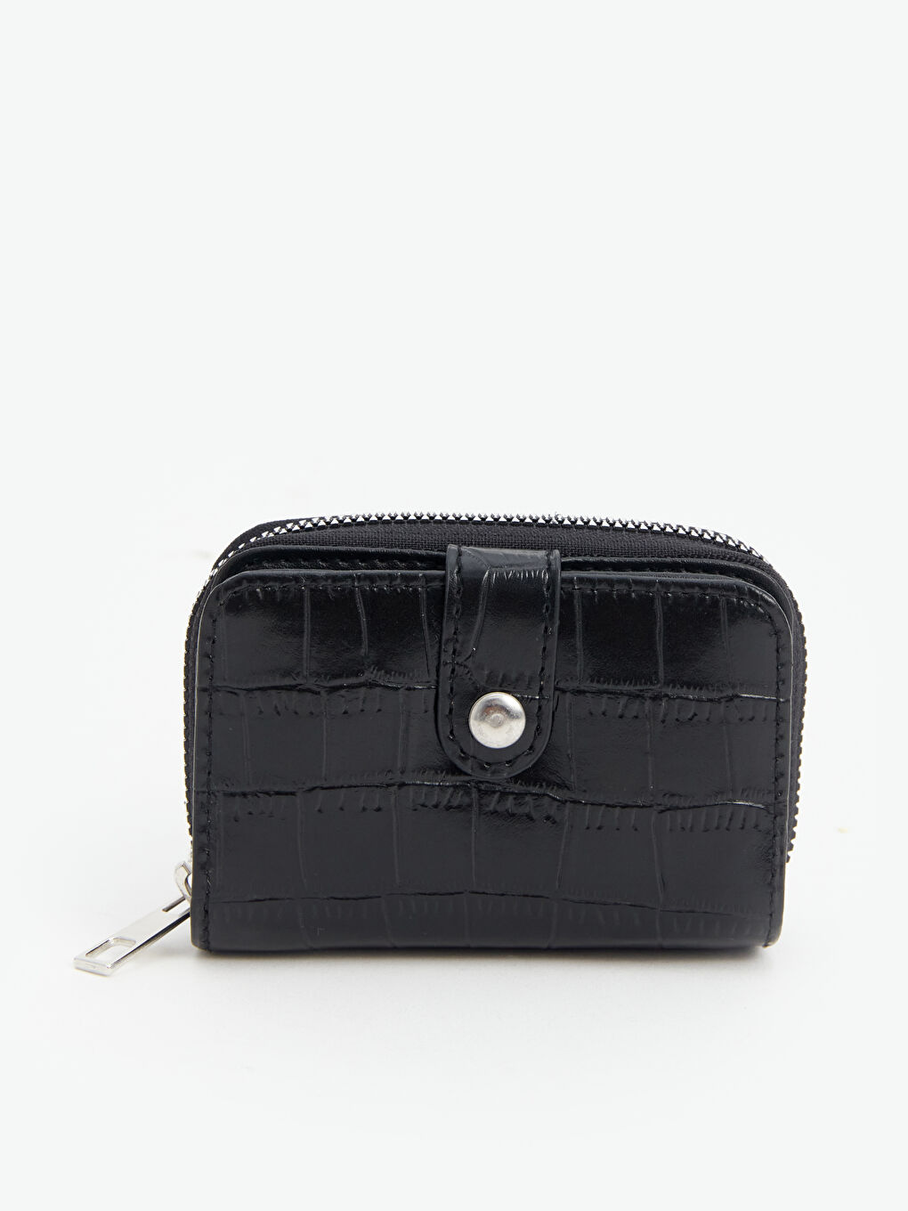 Siyah Deri Görünümlü Kadın Cüzdan