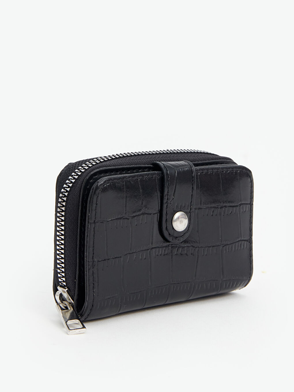 Siyah Deri Görünümlü Kadın Cüzdan-1