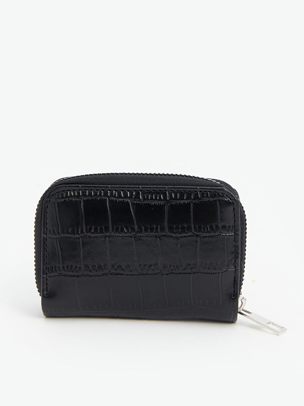 Siyah Deri Görünümlü Kadın Cüzdan-2