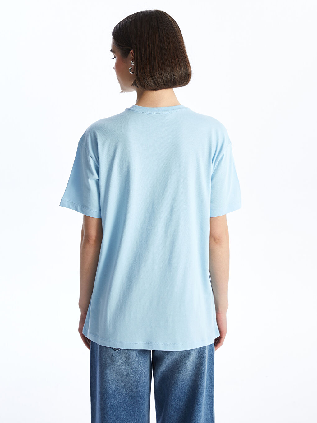 Crew Neck Printed Short Sleeve Women's T-shirt -S4H233Z8-VVD