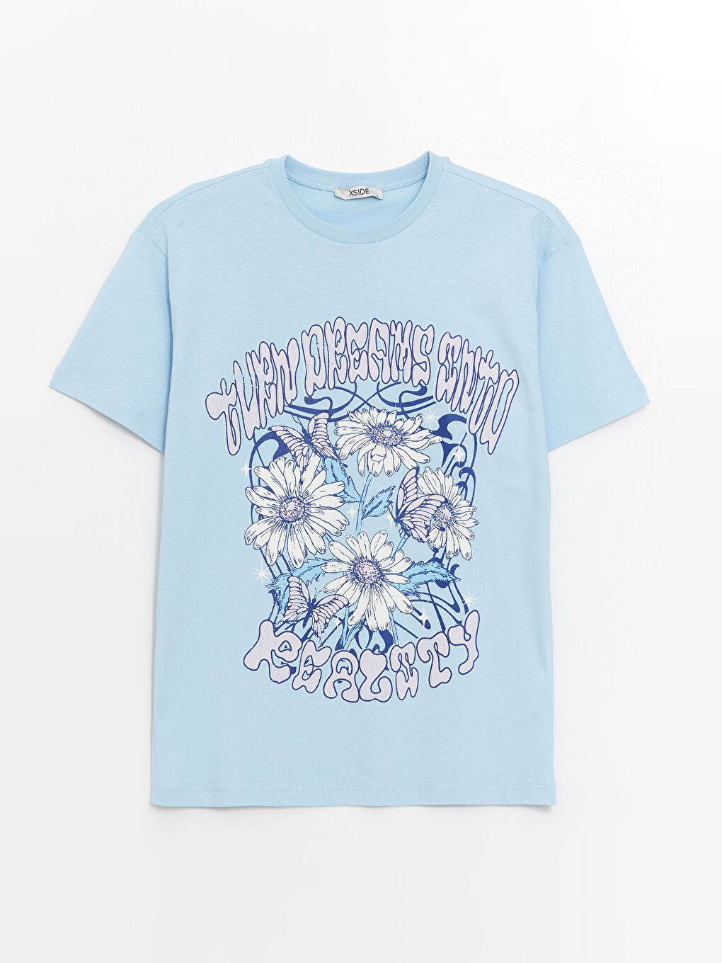 Crew Neck Printed Short Sleeve Women's T-shirt -S4H233Z8-VVD