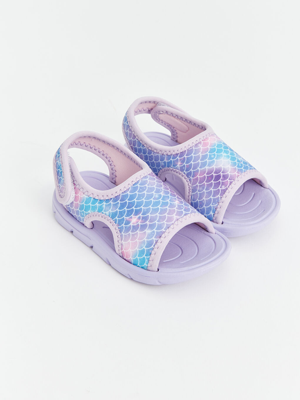 LCW STEPS Printed Hook and Loop Closure Baby Girl Sandals -S4H244Z1-LSC