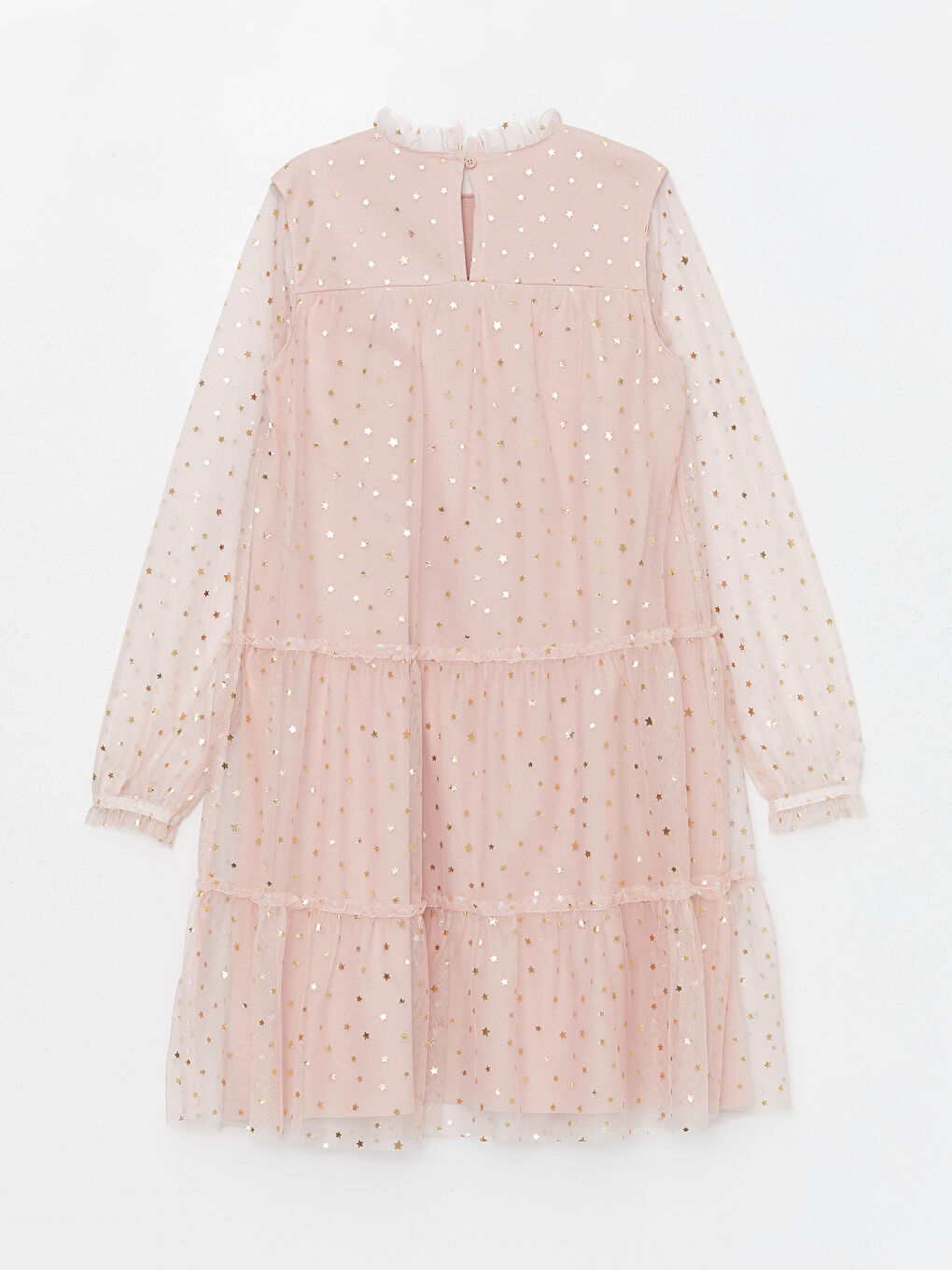 High Collar Printed Girl's Tulle Dress -S4H253Z4-LSZ