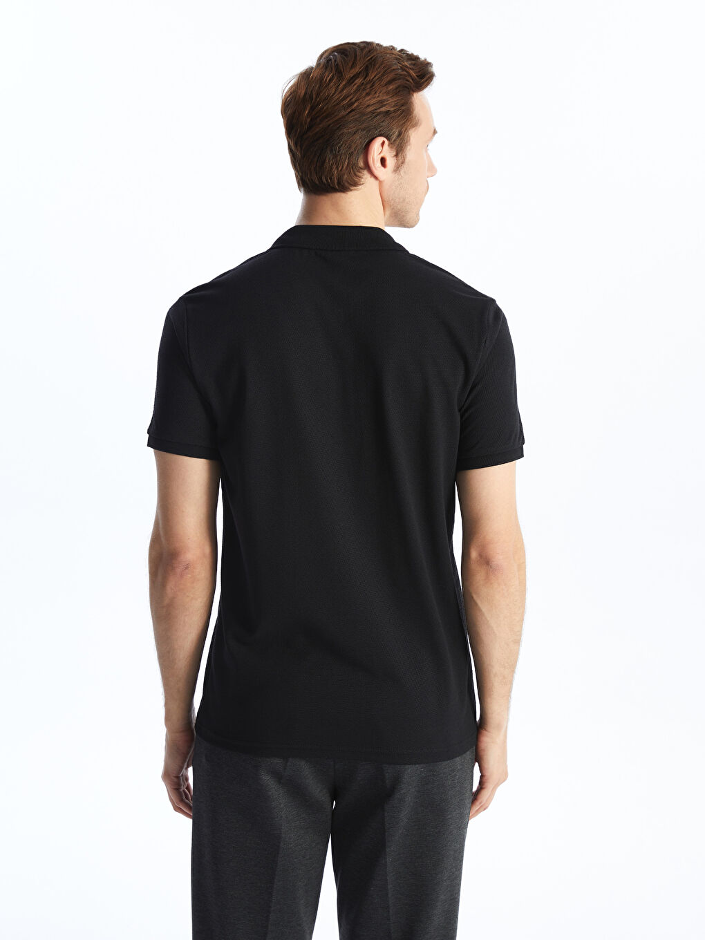 Polo Neck Short Sleeve Pique Men's T-Shirt-4