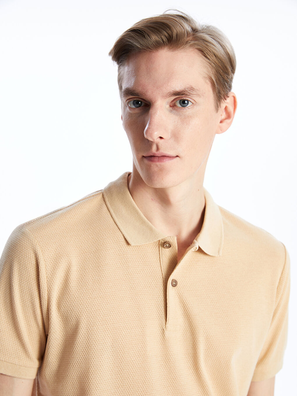 Kahverengi Polo Yaka Kısa Kollu Pike Erkek Tişört-2