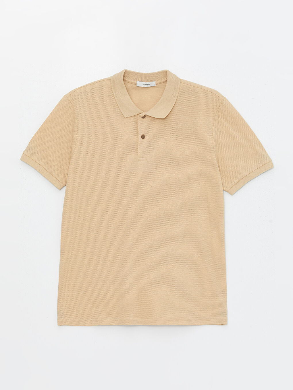 Kahverengi Polo Yaka Kısa Kollu Pike Erkek Tişört-5