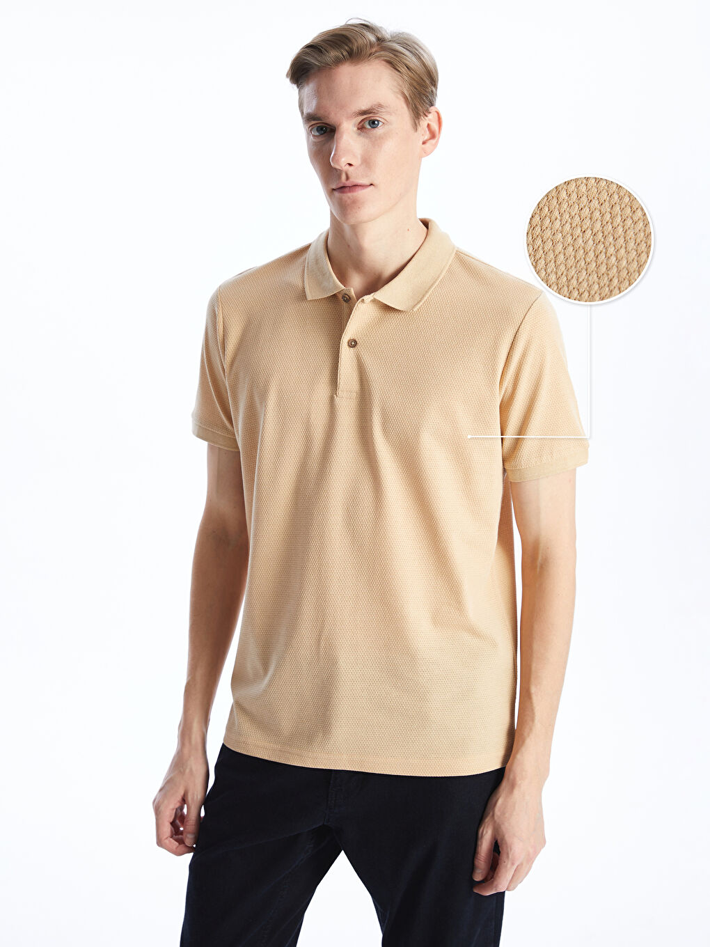 Kahverengi Polo Yaka Kısa Kollu Pike Erkek Tişört