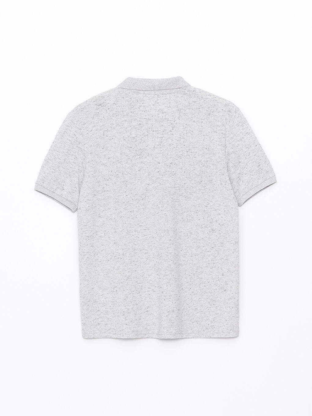 Gri Polo Yaka Kısa Kollu Pike Erkek Tişört-6
