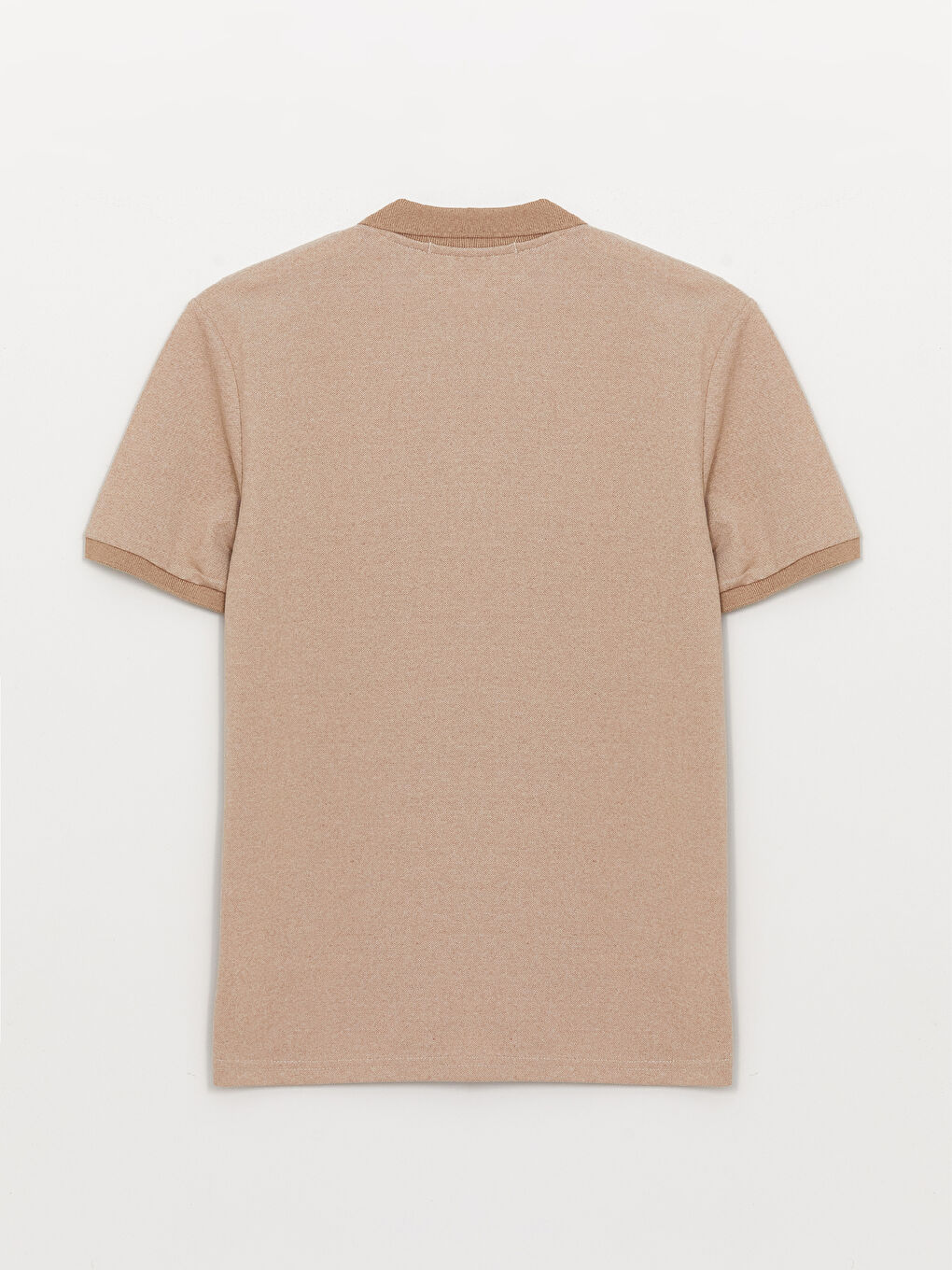 Kahverengi Polo Yaka Kısa Kollu Pike Erkek Tişört-6