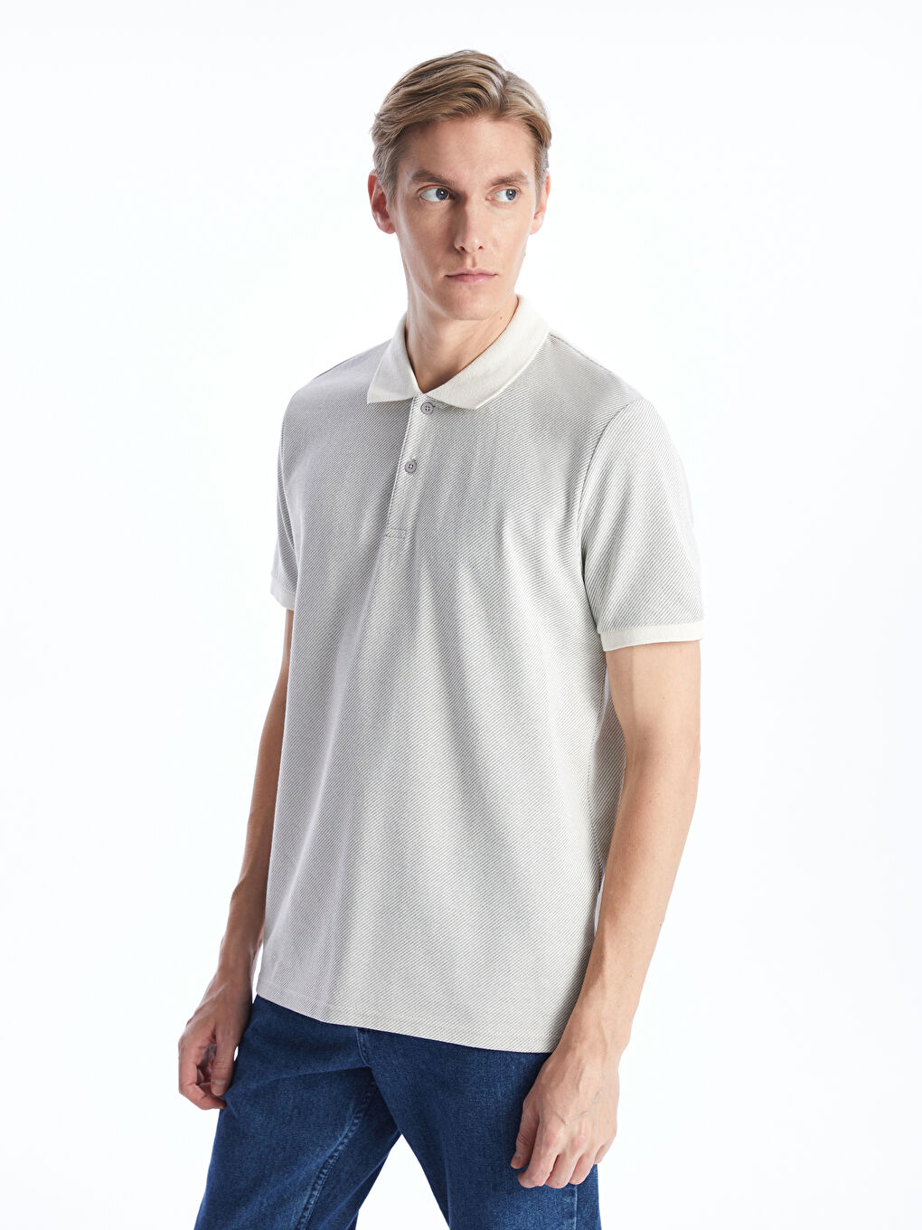 Polo Neck Short Sleeve Pique Men's T-Shirt