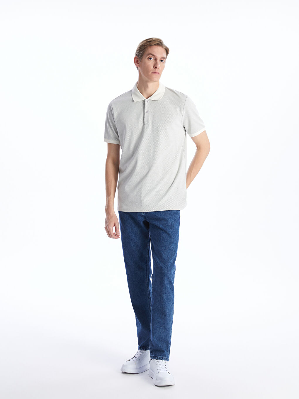 Polo Neck Short Sleeve Pique Men's T-Shirt-2