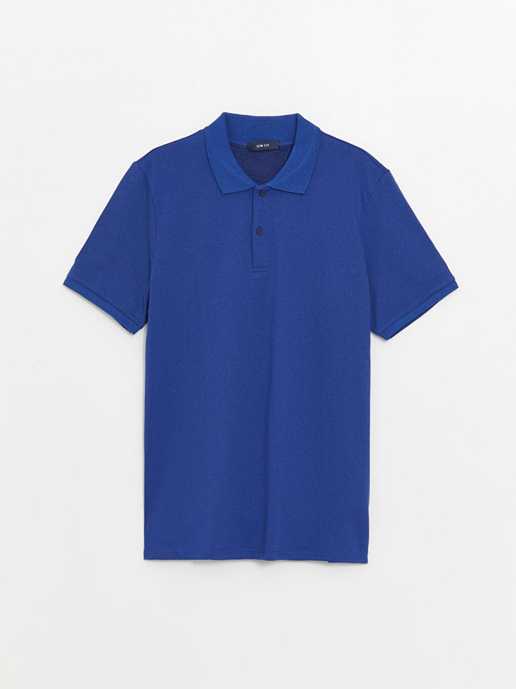 Mavi Polo Yaka Kısa Kollu Pike Erkek Tişört-5