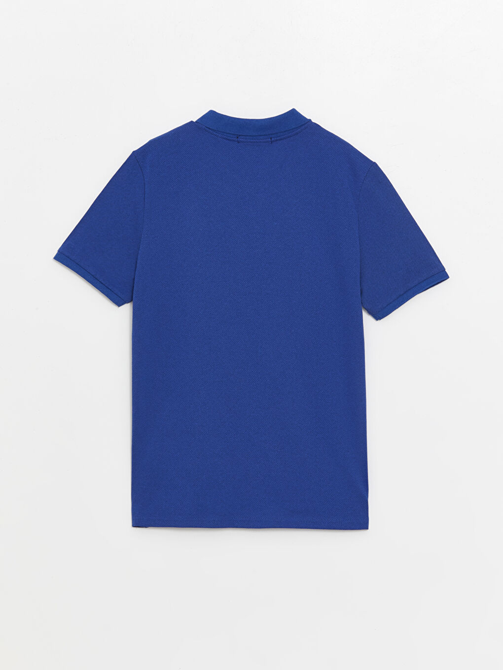 Mavi Polo Yaka Kısa Kollu Pike Erkek Tişört-6