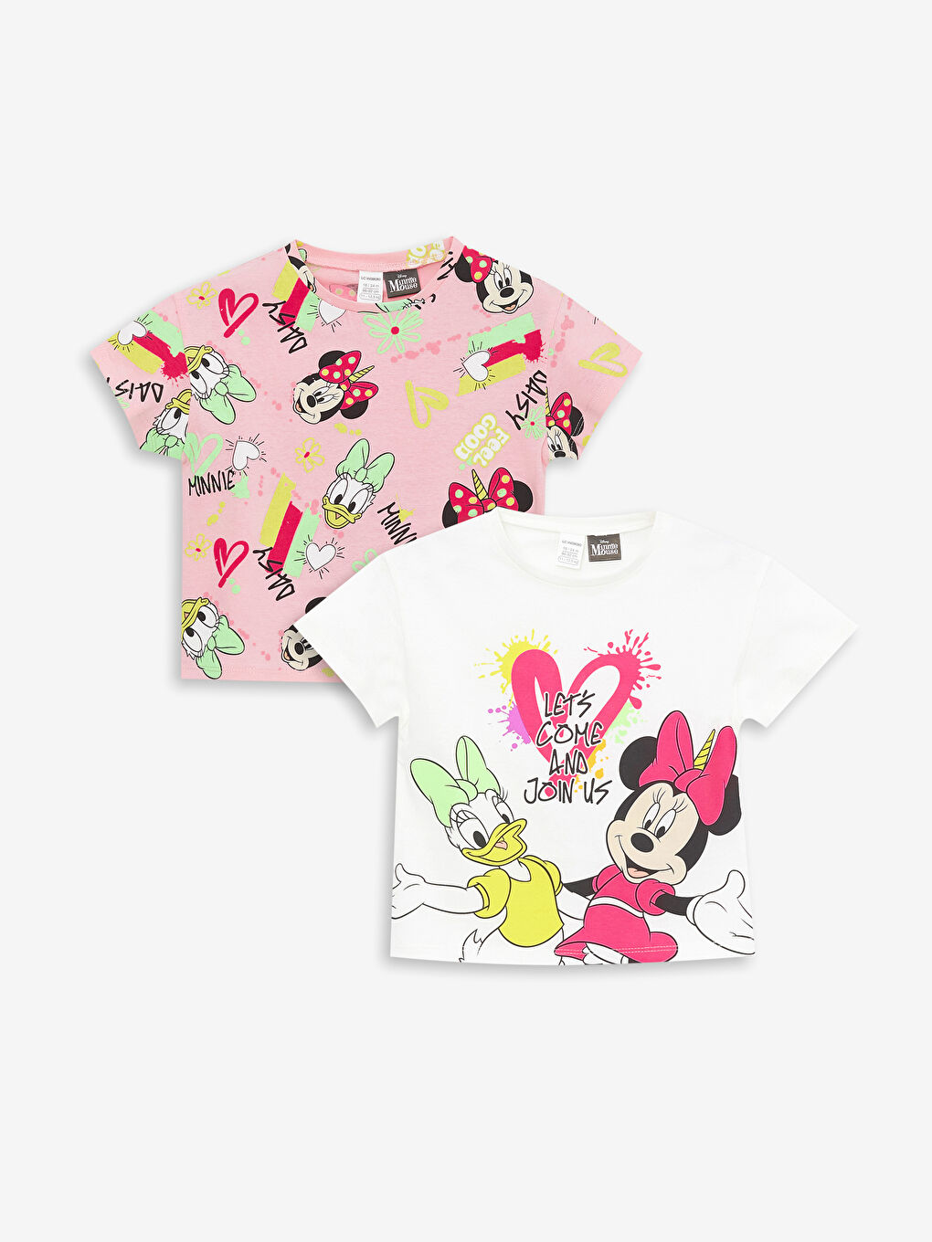Crew Neck Short Sleeve Minnie Mouse Printed Baby Girl T-Shirt, Pack of 2 -S4H294Z1-R9J