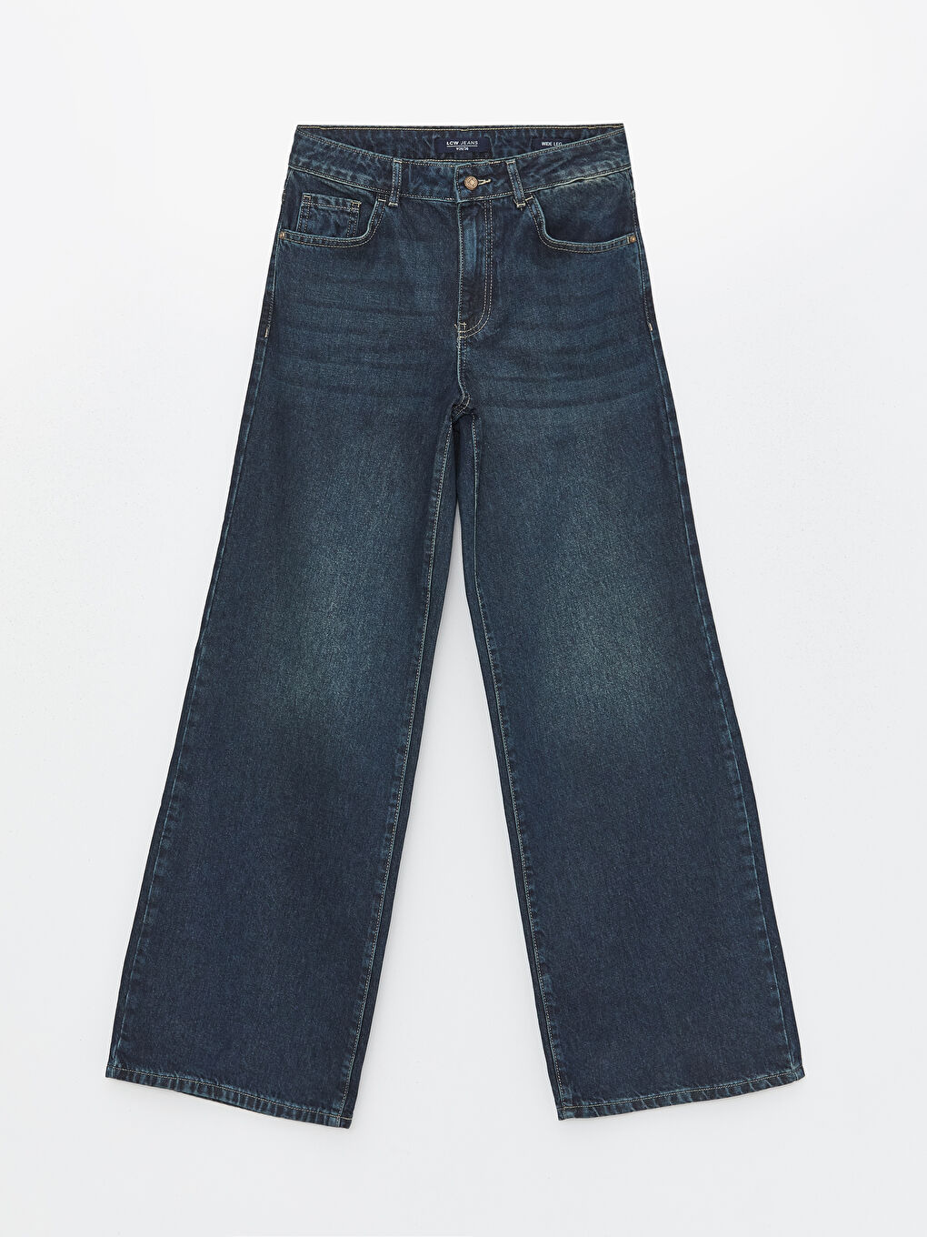 İndigo Wideleg Kadın Jean Pantolon-5