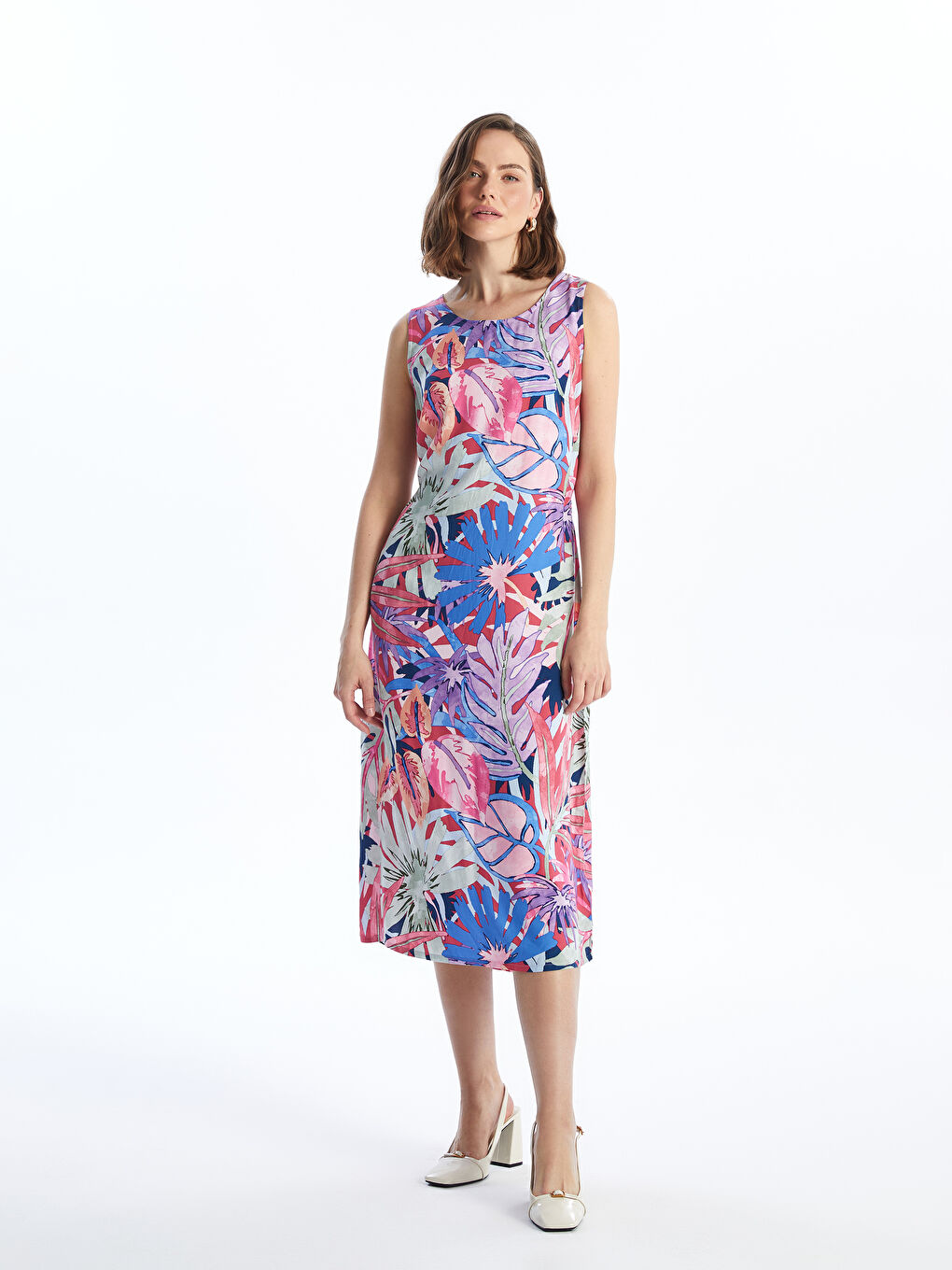 LCWAIKIKI Classic Robe à motifs à col rond pour Femmes -S4H318Z8-F9C