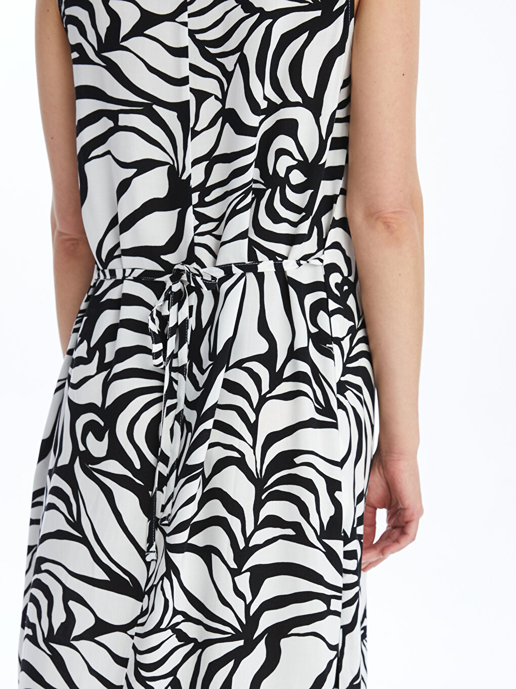 Crew Neck Patterned Women's Dress-3