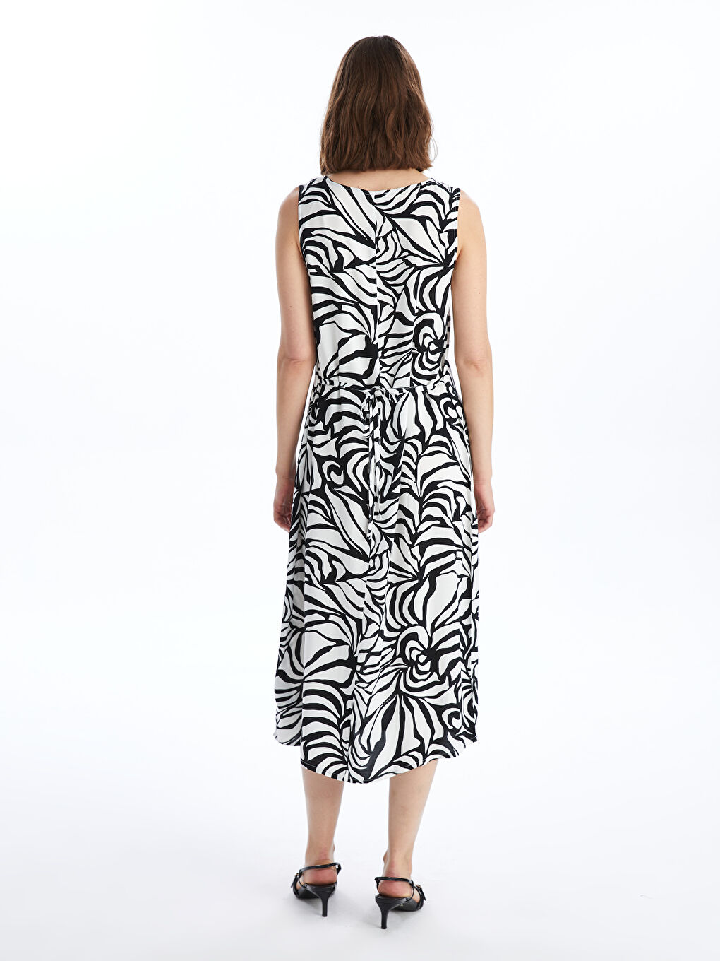 Crew Neck Patterned Women's Dress-4