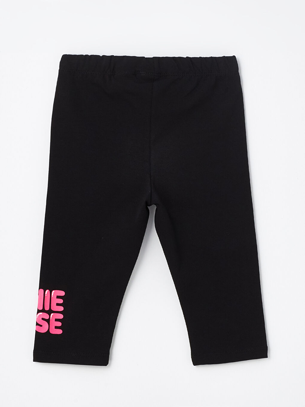 Siyah Beli Lastikli Minnie Mouse Baskılı Kız Bebek Tayt-1