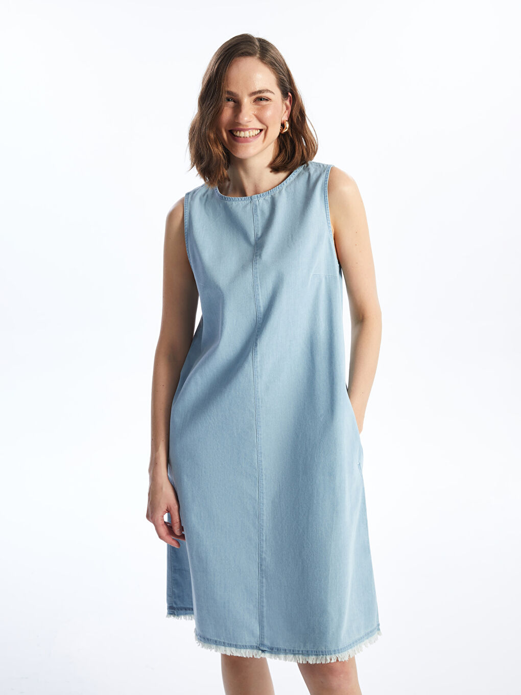 LC Waikiki Crew Neck Women's Denim Dress -S4H354Z8-315
