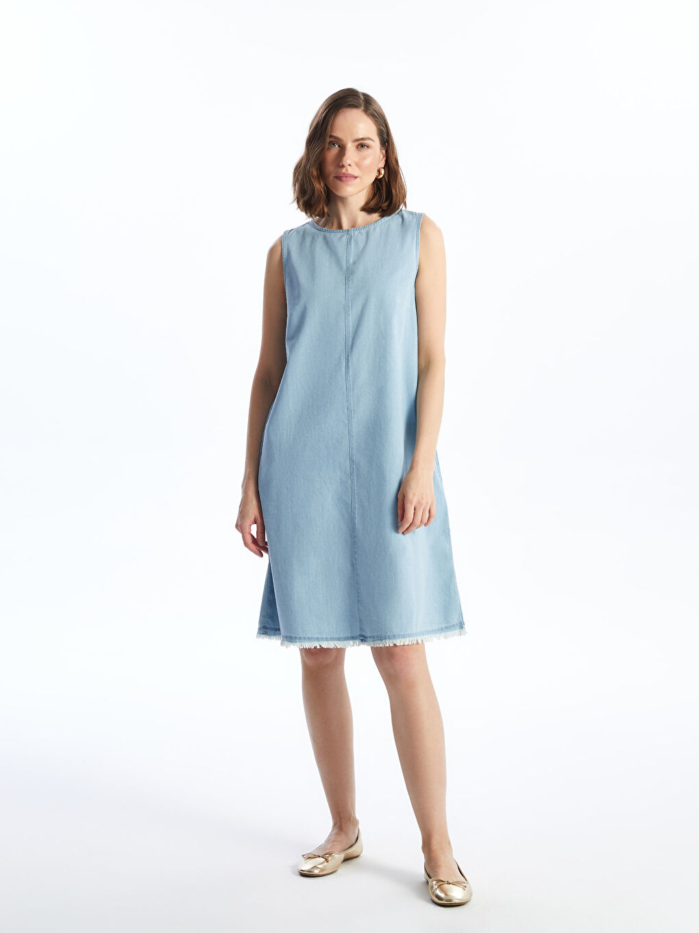 LC Waikiki Crew Neck Women's Denim Dress -S4H354Z8-315
