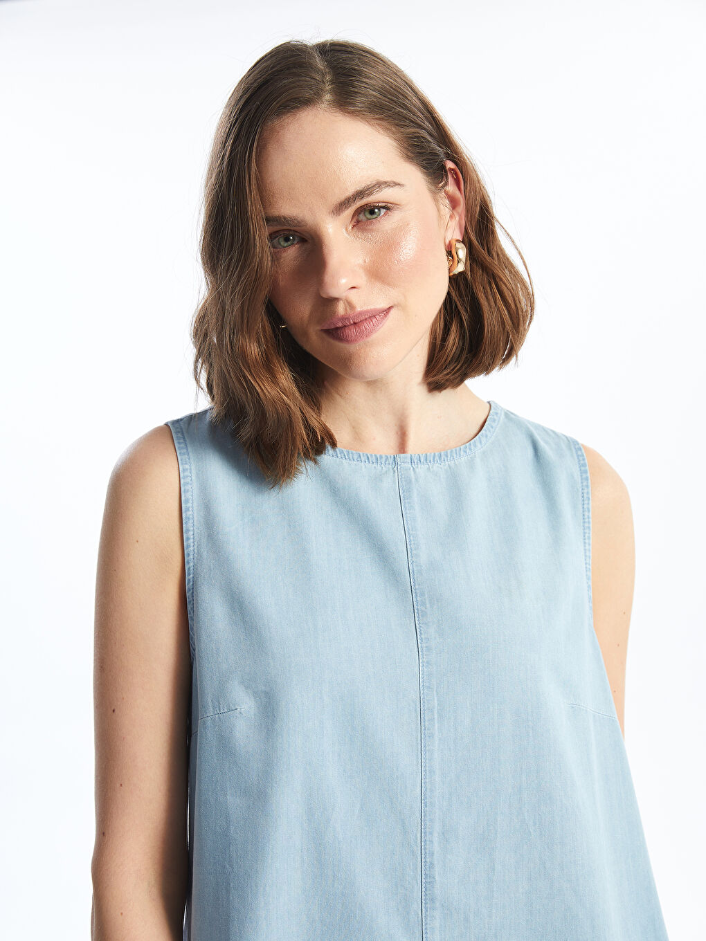 LC Waikiki Crew Neck Women's Denim Dress -S4H354Z8-315