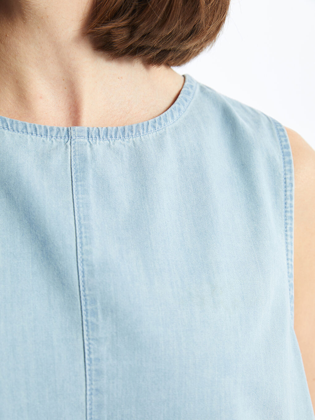 LC Waikiki Crew Neck Women's Denim Dress -S4H354Z8-315