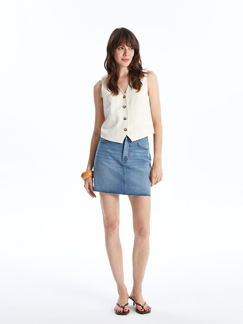 LCW Vision Regular Fit Women's Denim Skirt -S4H400Z8-507