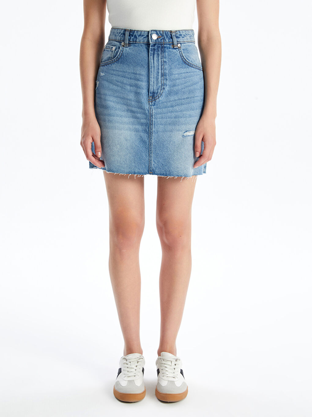 Regular Fit Women's Denim Skirt -S4H405Z8-507
