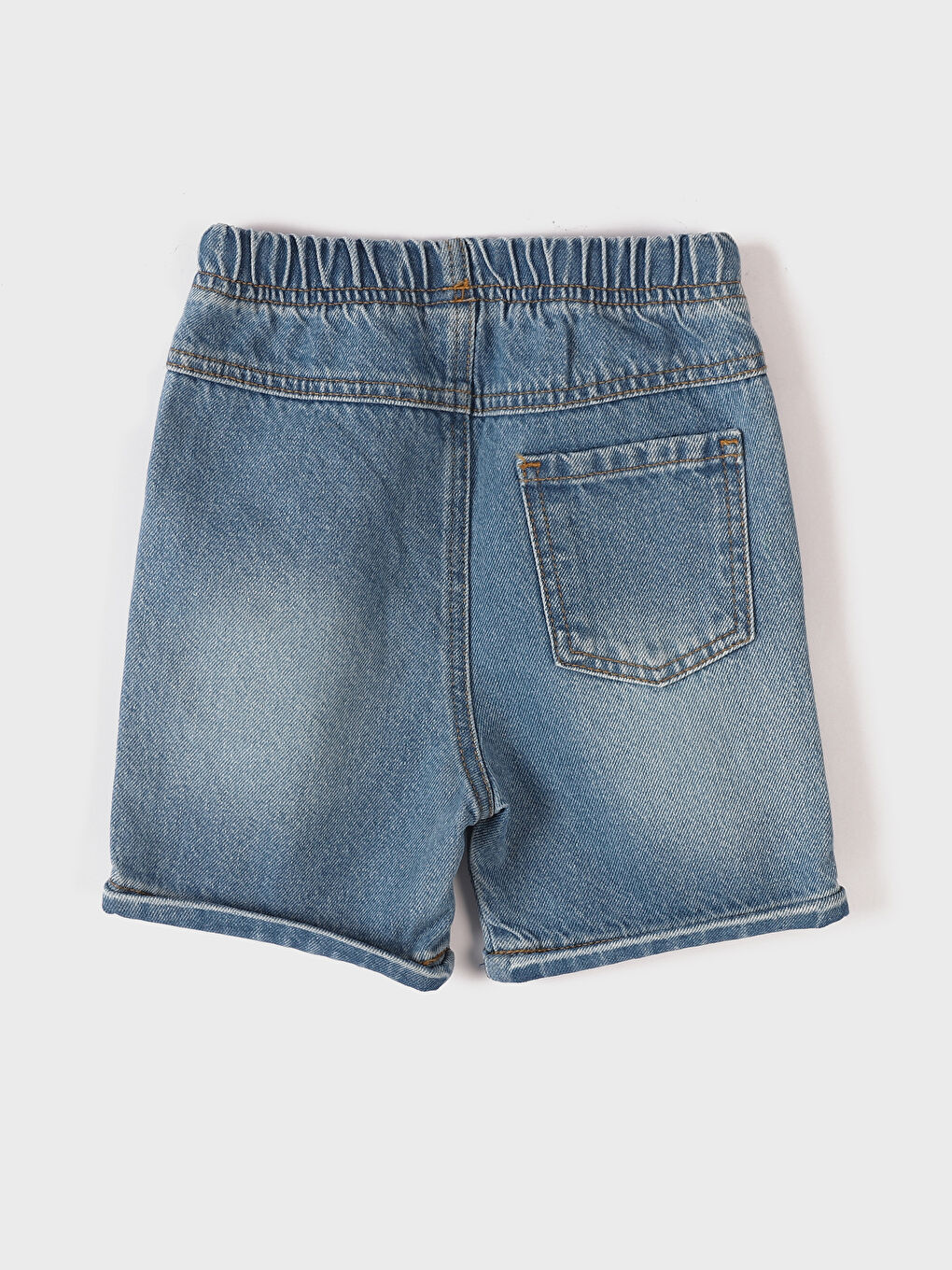 Baggy Fit Elasticated Waist Basic Baby Boys' Denim Shorts-1